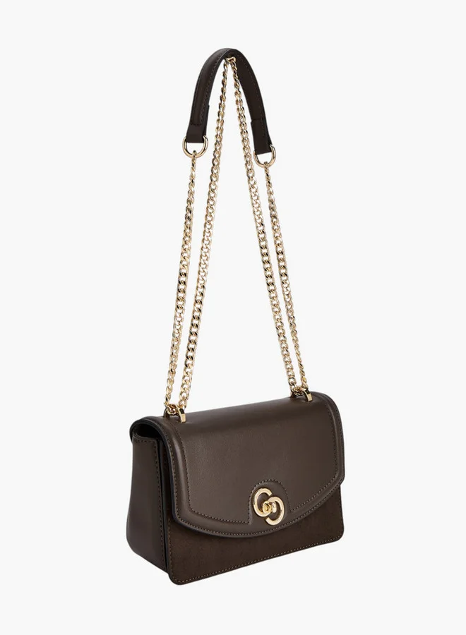 سيليست Women Solid Crossbody Bag with Chain Strap and Twist Lock Closure