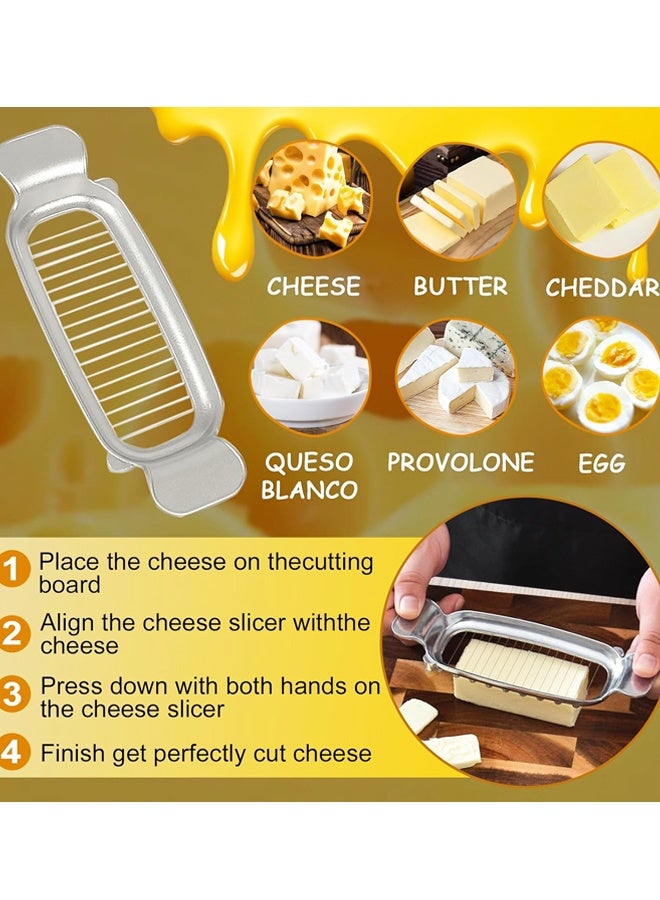 Stainless Steel Butter Slicer Cutter with 2 Butter Knives – 3 in 1 Easy Butter Spreader Knife for Cold Butter Slicing Spreading - Image 3