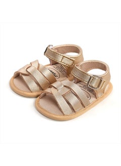 RVROVIC Baby Boys Girls Sandals Premium Soft Anti-Slip Infant Summer Outdoor Shoes Toddler Classic Open Toe Dress Flats(12-18 Months Infant,b-Gold)  - Image 1