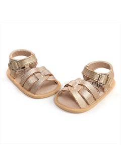 RVROVIC Baby Boys Girls Sandals Premium Soft Anti-Slip Infant Summer Outdoor Shoes Toddler Classic Open Toe Dress Flats(12-18 Months Infant,b-Gold)  - Image 4