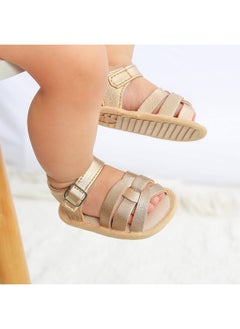 RVROVIC Baby Boys Girls Sandals Premium Soft Anti-Slip Infant Summer Outdoor Shoes Toddler Classic Open Toe Dress Flats(12-18 Months Infant,b-Gold)  - Image 2