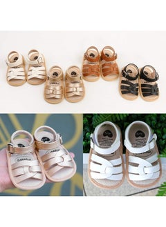 RVROVIC Baby Boys Girls Sandals Premium Soft Anti-Slip Infant Summer Outdoor Shoes Toddler Classic Open Toe Dress Flats(12-18 Months Infant,b-Gold)  - Image 5