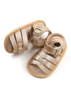 RVROVIC Baby Boys Girls Sandals Premium Soft Anti-Slip Infant Summer Outdoor Shoes Toddler Classic Open Toe Dress Flats(12-18 Months Infant,b-Gold)  - Image 3
