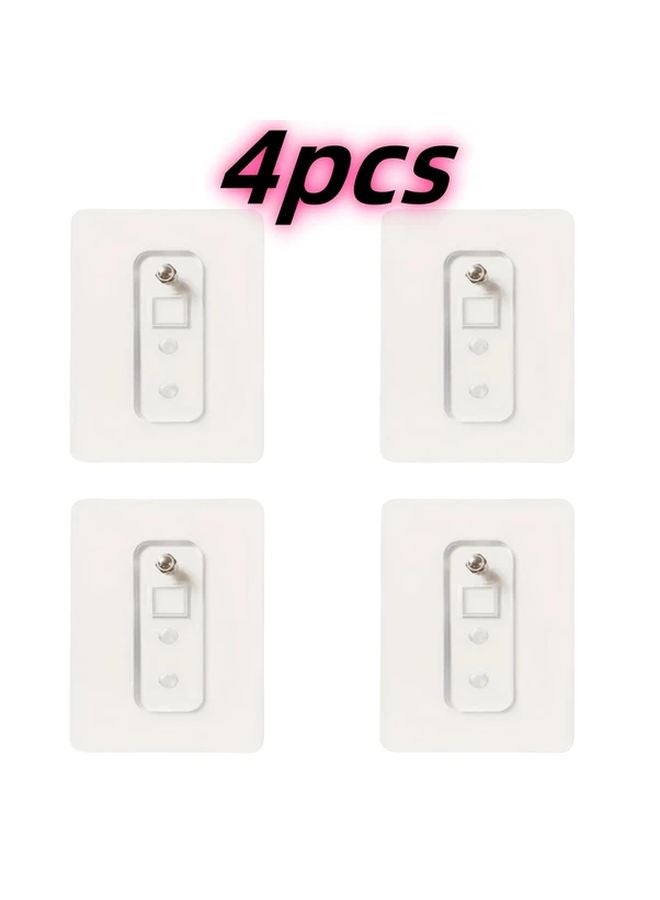 4 قطع من خطافات الحائط الشفافة اللاصقة بدون حفر للمطبخ والحمام - Image 1