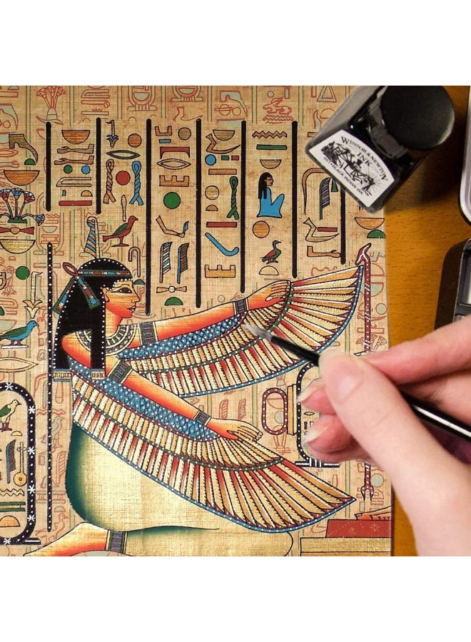 مجموعة 5 أوراق بردي طبيعية مصرية – صناعة يدوية عالية الجودة | عضوية وخالية من المواد الكيميائية – ناعمة وسهلة الطي – مقاس A3 ‏(30×40 سم / ‏8×12 بوصة) بتصميم الأبجدية القديمة – مثالية للفنون والمشاريع المدرسية - Image 2