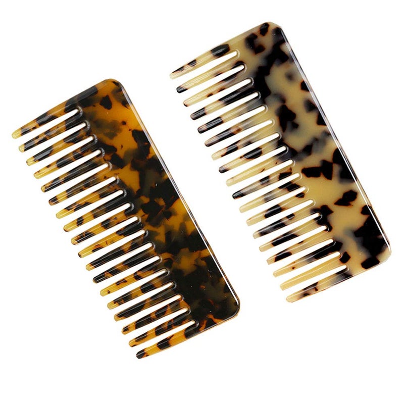 Kinyanco 2Pack Large Hair Detangling Comb French Hair Comb Wide Teeth Pocket Comb for Thick Curly Wavy Hair Detangler Comb Styling Comb