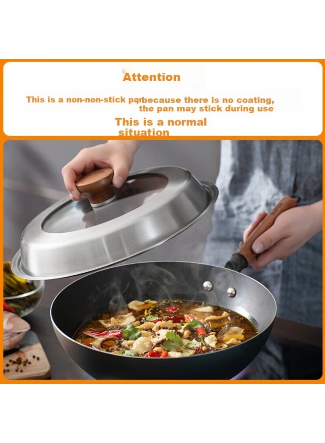 Supor Core Iron Ii With Titanium Stainless Steel Wok, Stir-fry Pan For Home Use, Iron Pan For Gas Stove And Open Flame, Ec32acc02 - Image 2
