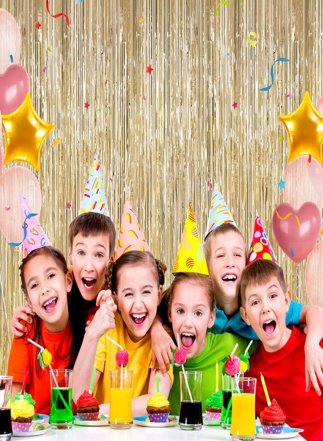 YEURFONTASY Champagne Gold Tinsel Backdrop Foil Fringe Curtains - 2 Packs Door Streamers Backdrop for Birthday Door Decorations, Party Supplies for Bachelorette, Graduation, Christmas, Disco Decor - Image 4