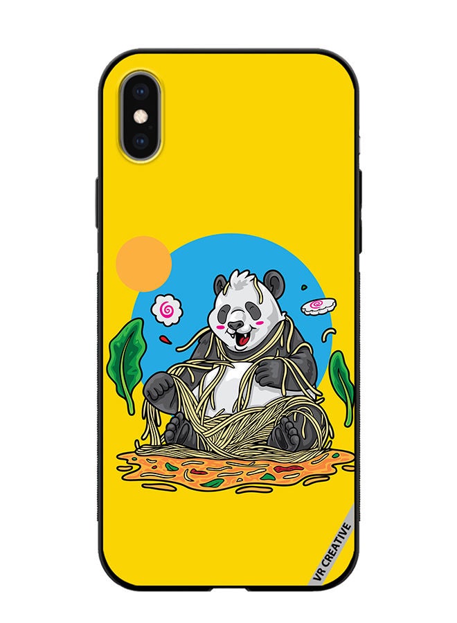 VR CREATIVE Protective Case Cover For Apple iPhone XS Max Panda Eating Noodles Design Multicolour - Image 1