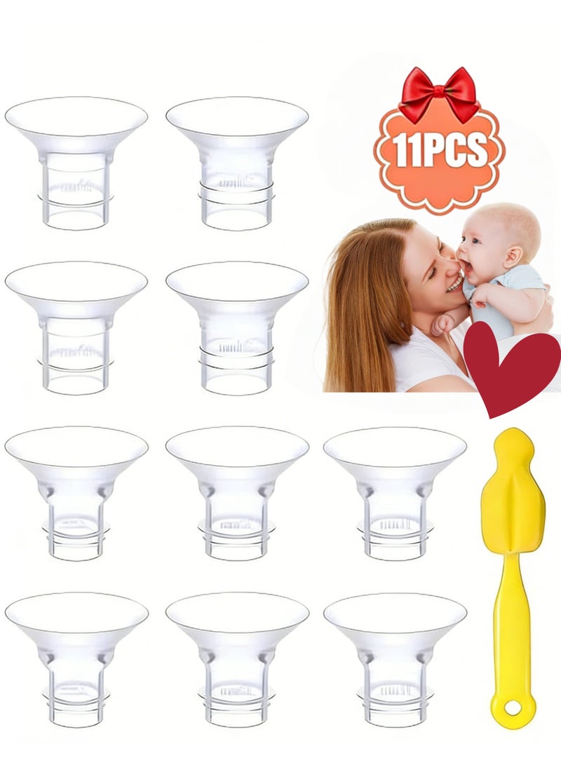 Zisheng 11Pcs Silicone Flange Inserts 13/15/17/19/21mm, for Momcozy, Medela, Willow S9/S10/S12 Wearable Hand Free Breast Pump Flange Insert, Reduce 24mm Shield/Flange Nipple Tunnel Down to Correct Size - Image 1