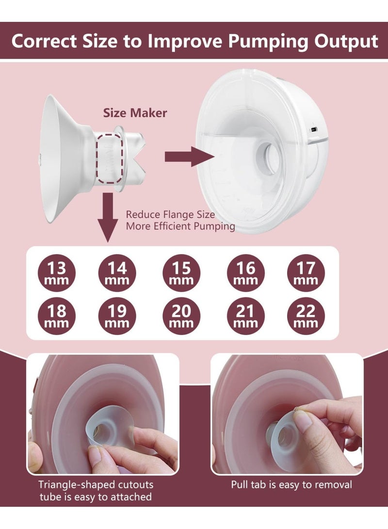 Zisheng 11Pcs Silicone Flange Inserts 13/15/17/19/21mm, for Momcozy, Medela, Willow S9/S10/S12 Wearable Hand Free Breast Pump Flange Insert, Reduce 24mm Shield/Flange Nipple Tunnel Down to Correct Size - Image 4