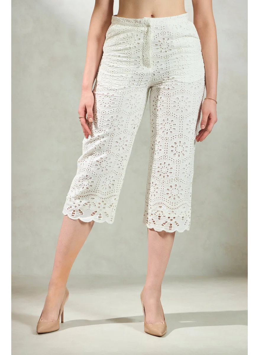 Virgio Virgio Women Pure Cotton Straight Fit Culottes Trousers