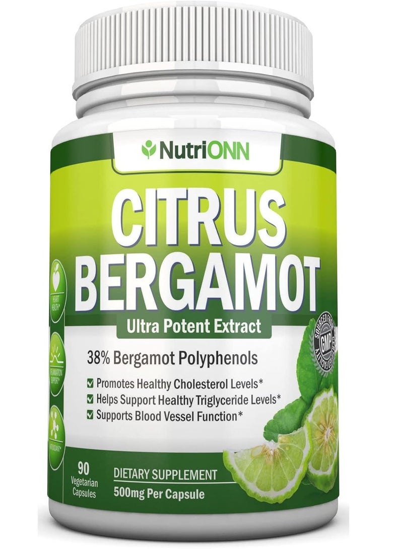NutriONN Citrus Bergamot Blood Sugar, Blood Pressure & Triglyceride Levels 90 Capsules 3 months supply - Image 1