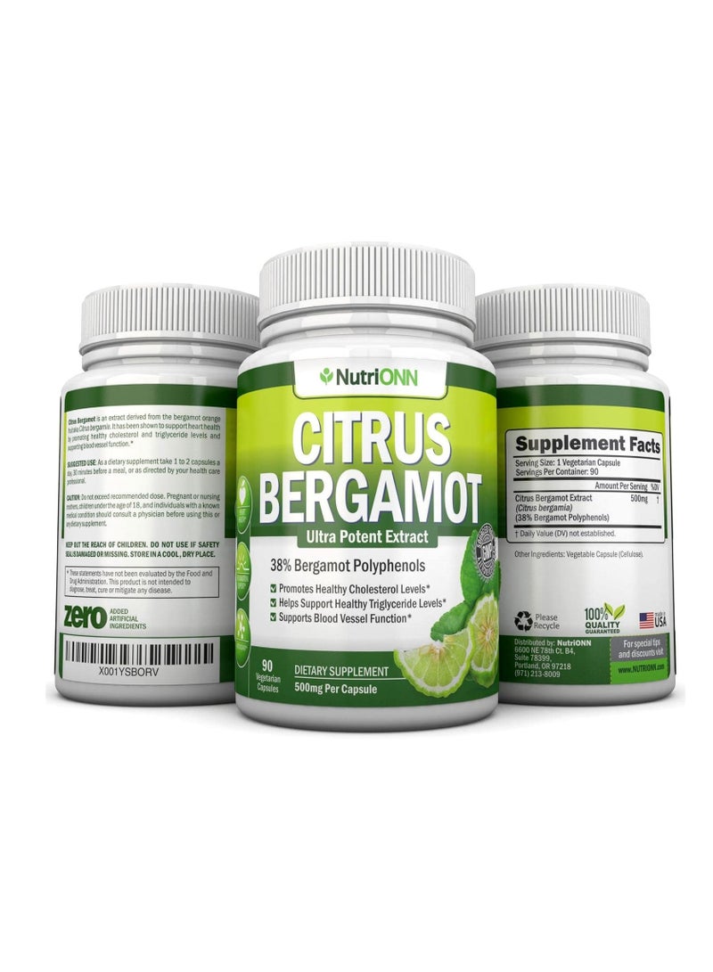 NutriONN Citrus Bergamot Blood Sugar, Blood Pressure & Triglyceride Levels 90 Capsules 3 months supply - Image 3