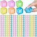 Simgoing 180 Pcs Mini Ice Cube Stress Balls Fidget Toys Bulk Squeeze Square Ball Sensory Toys Stress Relief Ice Cube for Small Prize Birthday Party Favor Bags Box Filling 6 Colors - Image 2