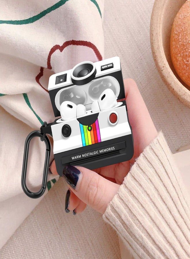 VISOOM Retro Case for AirPods Pro Case Cover Women,Cute Fashion Silicone Air iPods Pro 2 1 Gen Case with Cleanner Kit Compatible with Apple Airpods Pro 2nd 1st Generation Cases,White - Image 2