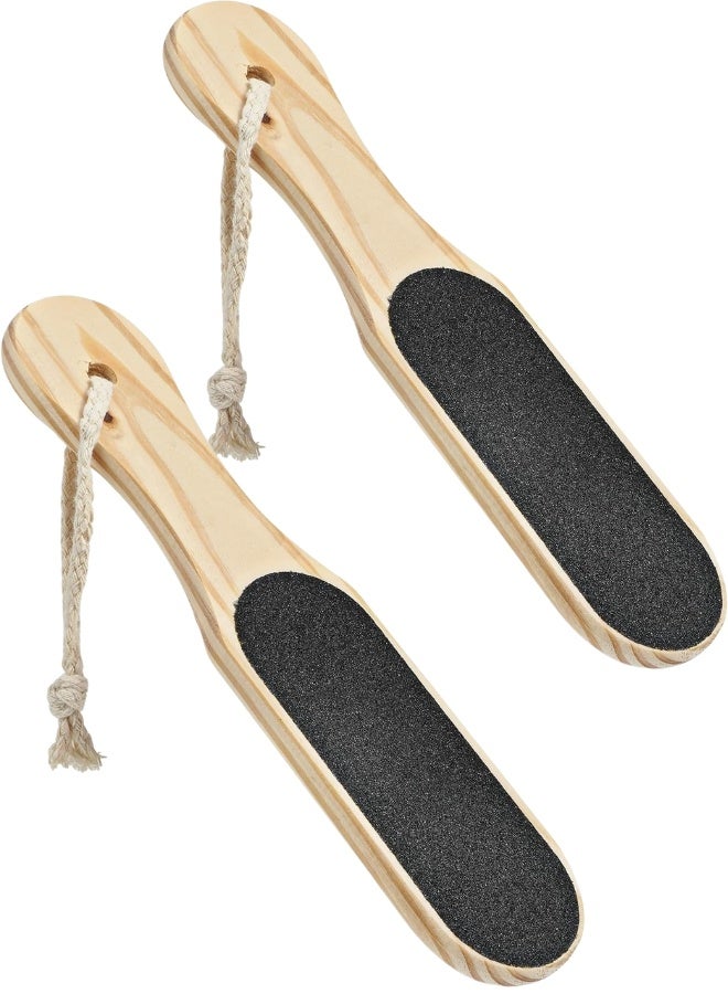 2Pack Professional Wooden Foot File Double-Sided Pedicure Scrubber – Callus Remover Heel Rasp for Dead Skin, Rough Skin, and Foot Care – Durable Wooden Pedicure Tool for Men and Women, Smooth Feet, Hands, and Body at Home or in Salons - Image 1