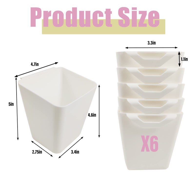 FMOACEN 6 Pack Hanging Cup Holder Rolling Cart Organizer Accessories Trolley Basket Storage Hanging Bucket Hanging Container for Kids - Image 2