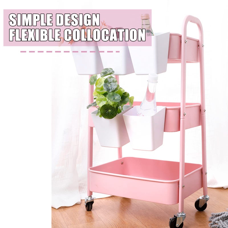 FMOACEN 6 Pack Hanging Cup Holder Rolling Cart Organizer Accessories Trolley Basket Storage Hanging Bucket Hanging Container for Kids - Image 4