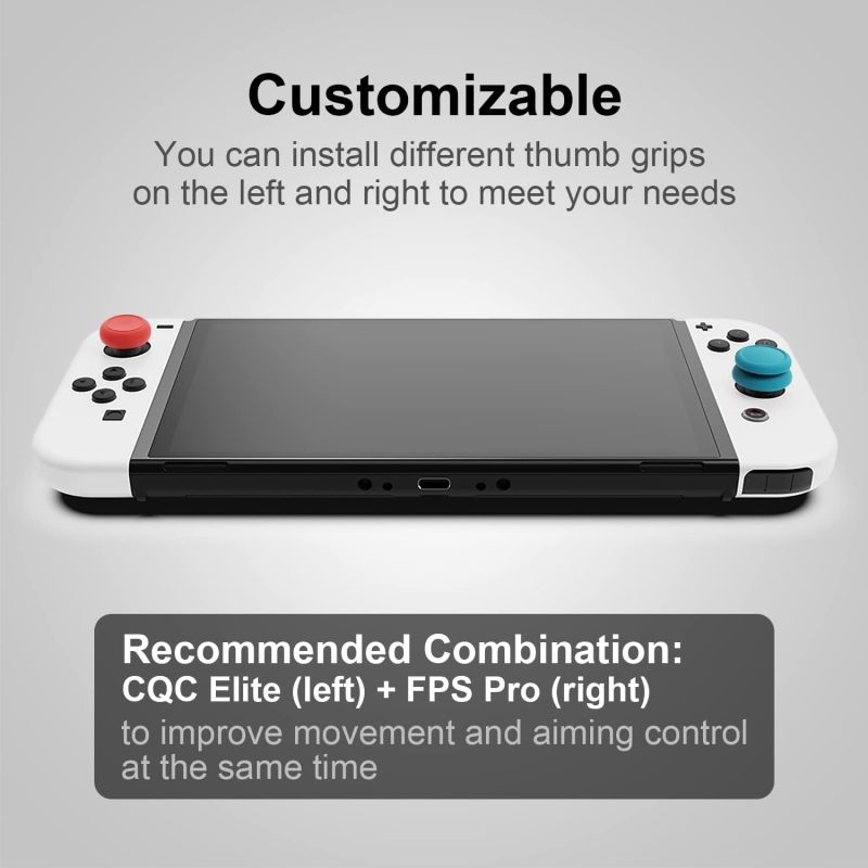 Thumb Grips 6-Pack Patented Design: 2 Skin Grip 2 Cqc Elite 2 Fps Master - Enhanced Accuracy Extra Grip Tpe Joystick Caps for Nintendo Switch Joy-Con Gaming - Image 5