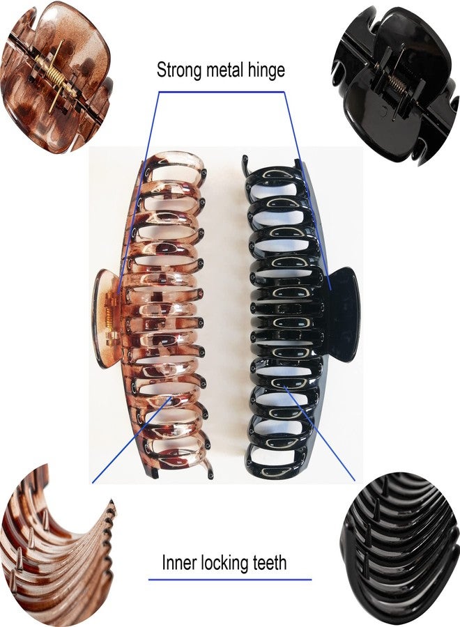 Accglory 5.5 Inches Extra Large Hair Clips for Long Thick Hair Women’s Jumbo Hair Claw Clips 2 Counts in Set Hair Accessories (jaguar and black) - Image 4