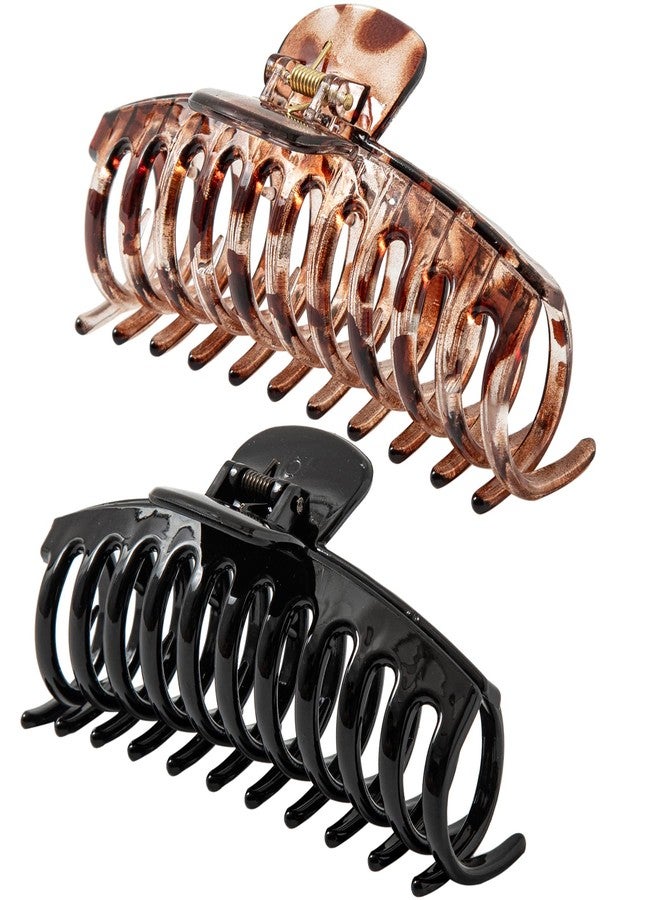 Accglory 5.5 Inches Extra Large Hair Clips for Long Thick Hair Women’s Jumbo Hair Claw Clips 2 Counts in Set Hair Accessories (jaguar and black) - Image 1