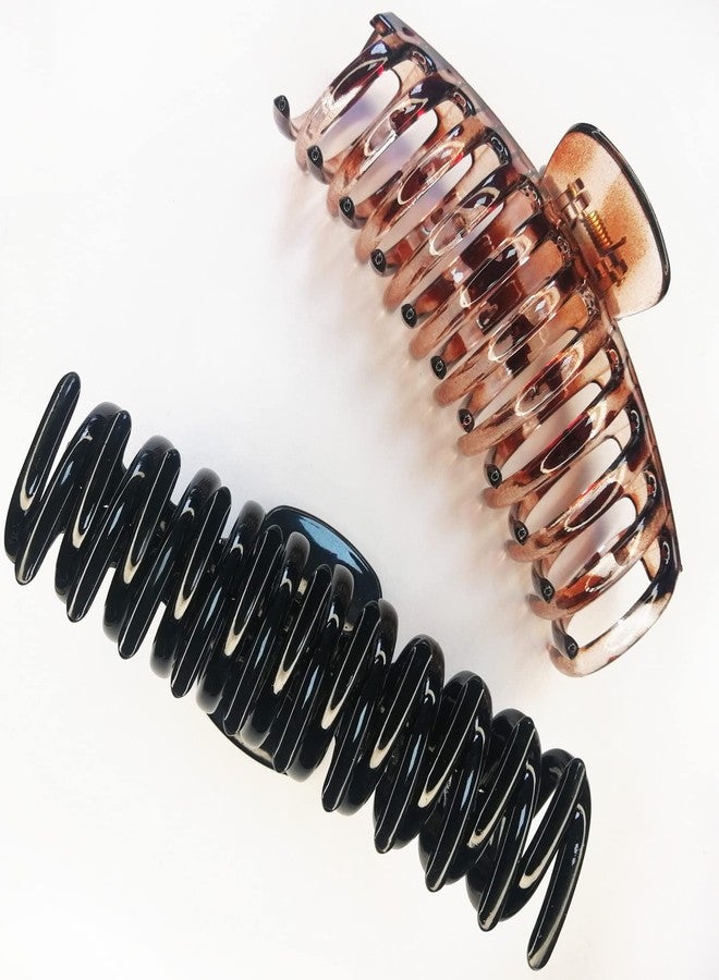 Accglory 5.5 Inches Extra Large Hair Clips for Long Thick Hair Women’s Jumbo Hair Claw Clips 2 Counts in Set Hair Accessories (jaguar and black) - Image 5