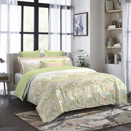 MYTRIDENT bedsheet for Double Bed, Indulgence Painterly Pattern King Bedsheet Set, 300 TC, 100% Cotton, Wild Bloom - Image 2