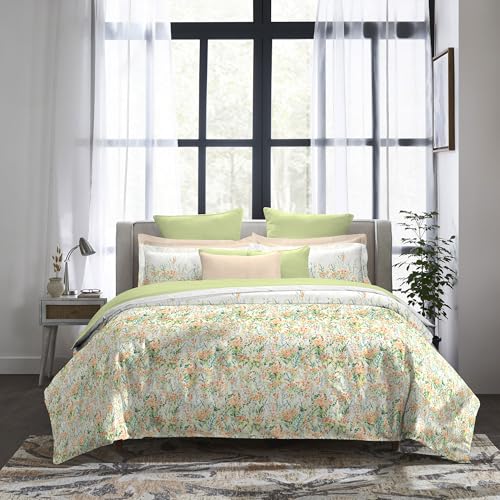 MYTRIDENT bedsheet for Double Bed, Indulgence Painterly Pattern King Bedsheet Set, 300 TC, 100% Cotton, Wild Bloom - Image 1