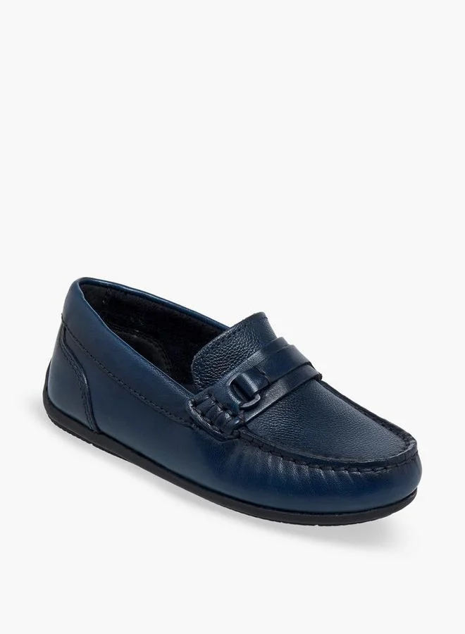 Mister Duchini Boys Leather Slip-On Moccasins