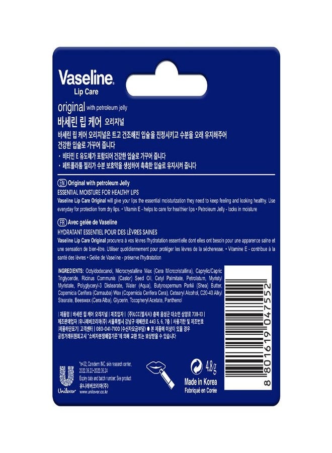 Vaseline Lip Care | Original Lip Balm Stick | up to 48Hr moisturization | with petroleum jelly & vitamin E | made in South Korea | 4.8g - Image 2