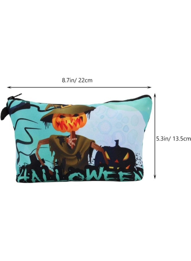 klarako Halloween Makeup Clutch Bag Handy Zipper Cosmetic Bags Large Capacity Travel Toiletries Organizer Bag for Women Travel Organization Style 1  - Image 2