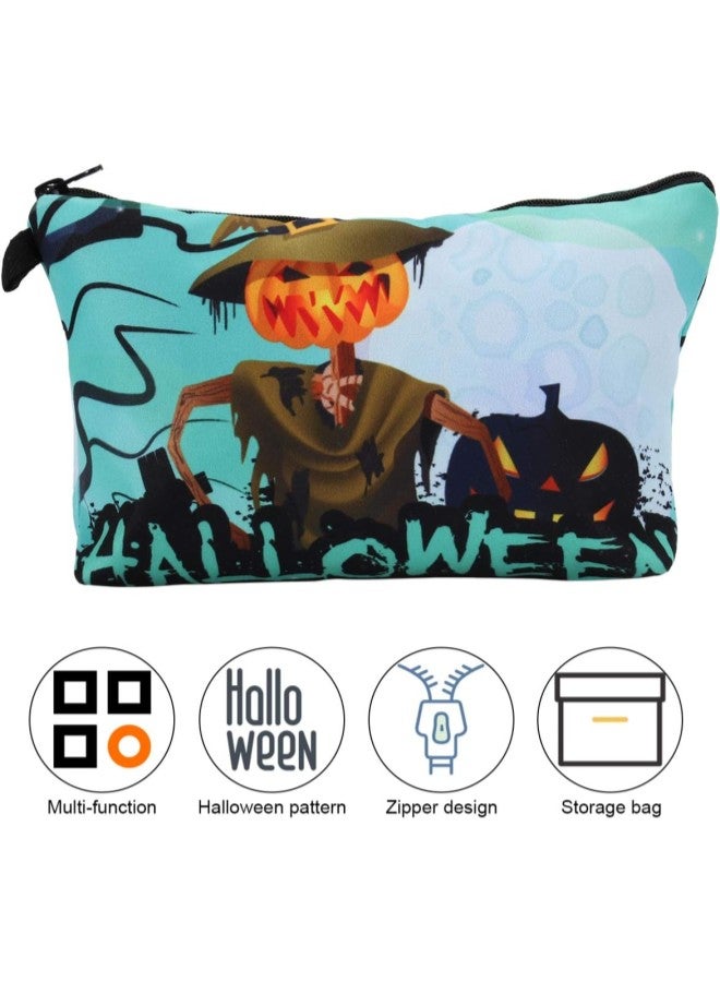 klarako Halloween Makeup Clutch Bag Handy Zipper Cosmetic Bags Large Capacity Travel Toiletries Organizer Bag for Women Travel Organization Style 1  - Image 5