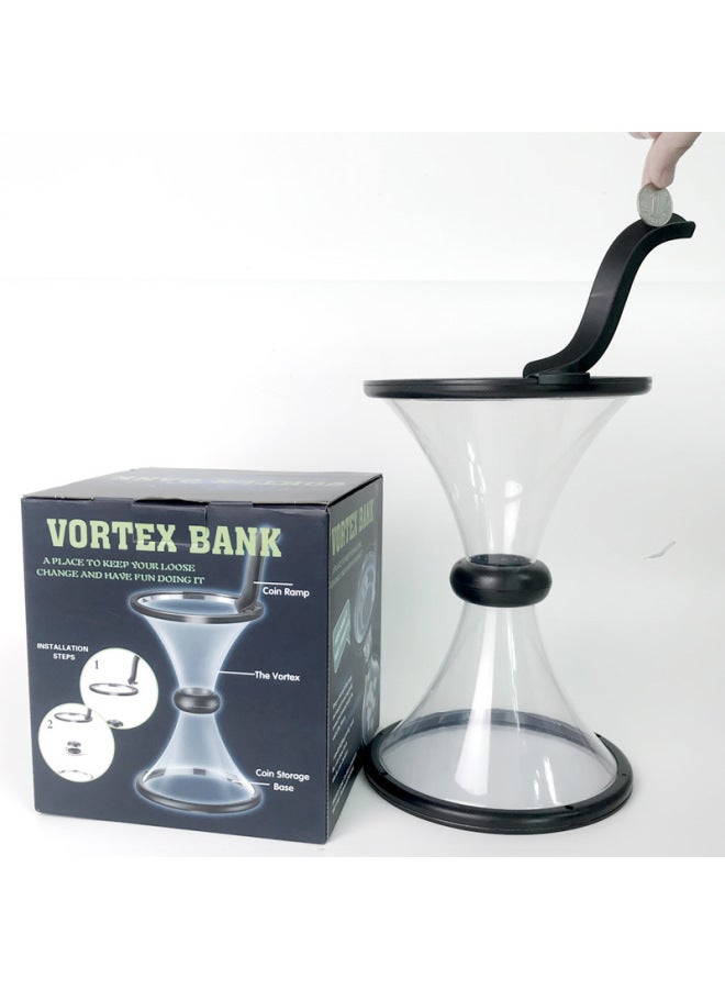Gravity Rotating Cyclone Piggy Bank Gravity Rotating Coin Storage Bucket Toy-Color:Vortex Funnel Piggy Bank 0.4kg - Image 2