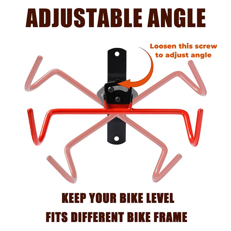 Phunaya Wall Mount Bike Rack Bike Hanger Horizontal Bicycle Holder Heavy Duty Garage Bike Storage Garage Organization Bicycle Hook With Rubber Foldable And Adjustable Angle(2 Pack) - Image 3