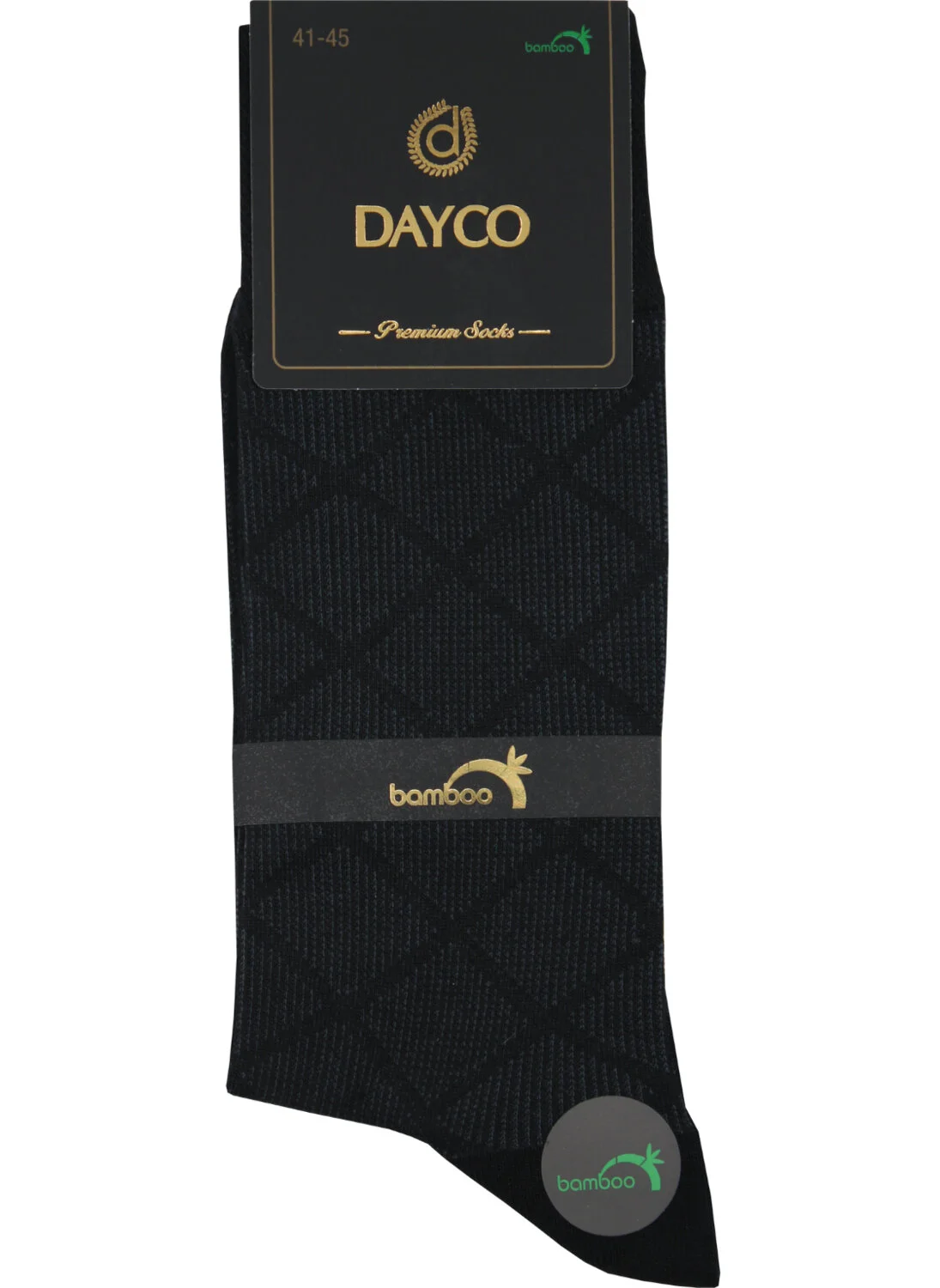 دايكو Premium Bamboo Men's Summer Socks Set of 6 Boxed Jacquard Black