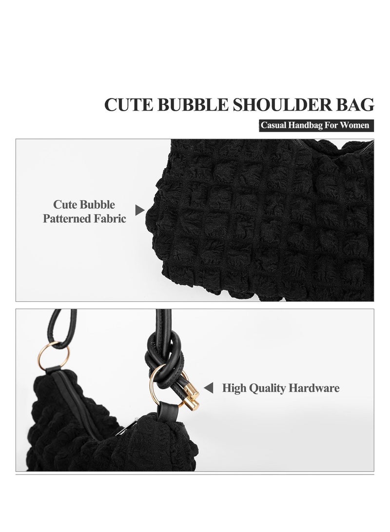 Excefore Shoulder Bags, Women Fashion Handbags, Handbag Single Shoulder Bag, Practical and Stain Resistant Black Plaid Design for Work, School, Shopping, Travel, Black - Image 3