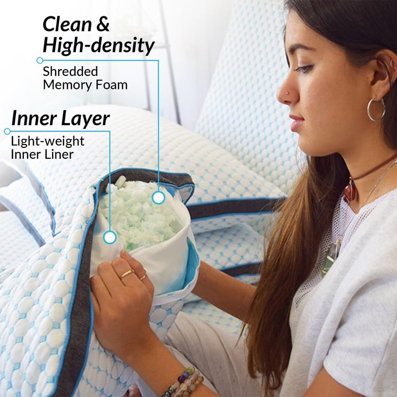 THE COLDEST WATER The Coldest Pillow - Adjustable Fill, Washable Cover, and Best for Breathable Cool While Sleeping -Premium (Queen) - Image 2