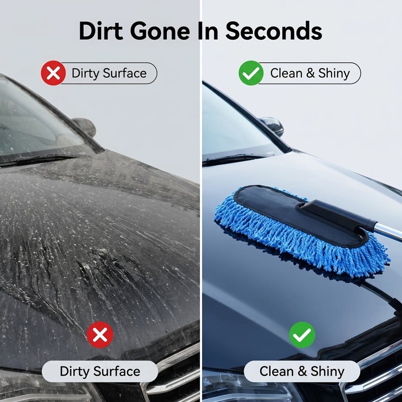 Noon Extended Handle Car Cleaning Mop With Thickened Non Slip Pp And Upgraded Reinforced Brush - Image 3