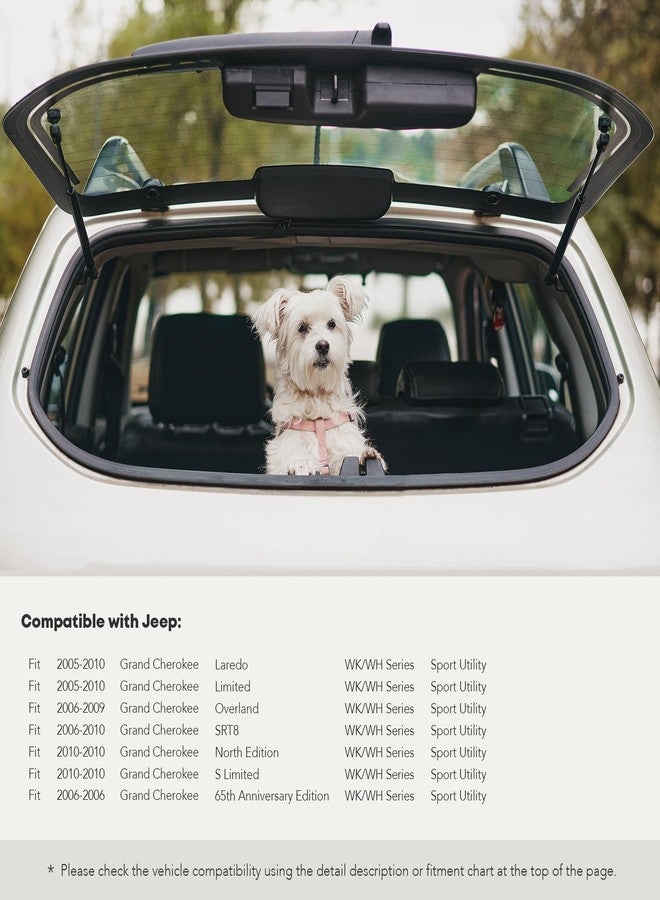 YHTAUTO مجموعة من قطعتين من دعامات رفع زجاج النافذة الخلفية، زنبرك غازي ماص للصدمات لسيارة جيب جراند شيروكي 2005-2010 - Image 2