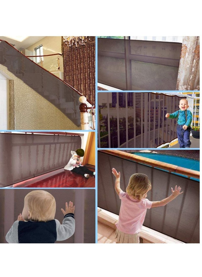 XiuWoo - Durable Adjustable Child Banister Safety Guard Removable Balcony and Stairway Safety Net 200cm*78cm - Image 1