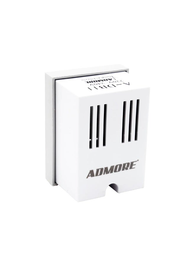 Admore Wired Buzzer Door Chime with High-Clarity Audio and Compact Surface Mount Design - White