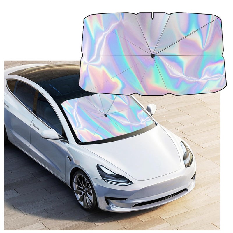KASTWAVE Car Wind Sun Shade Umbrella Car Shade Front Windshield Cover Sun Visor Foldable Automotive Windshield Sunshades Protect Car from Sun Rays  Heat Damage Keep Cool and Protect Interior