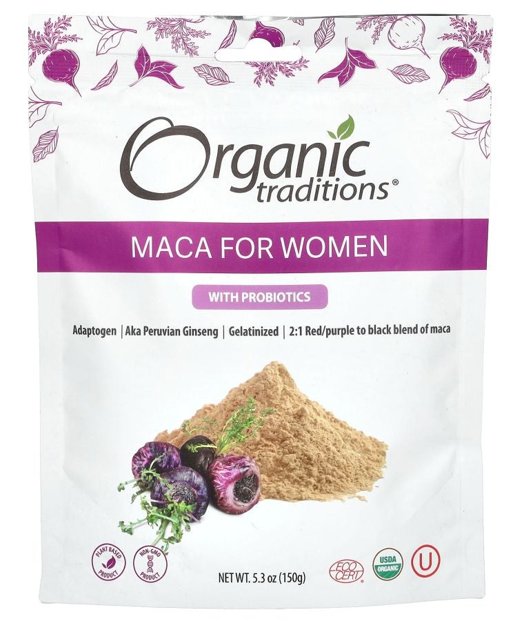 Organic Traditions Maca For Women with Probiotics 5.3 oz (150 g)