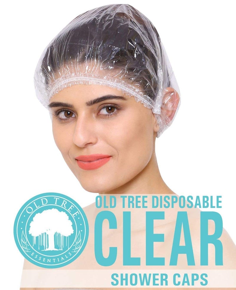 Old Tree غطاء دش شجرة قديمة (عبوة من 50) أغطية دش قابلة لإعادة الاستخدام ومقاومة للماء للنساء والرجال - غطاء استحمام عالي الجودة | حماية الشعر | مناسب للفنادق | السبا | صالون واستخدام الحمام المنزلي - Image 1