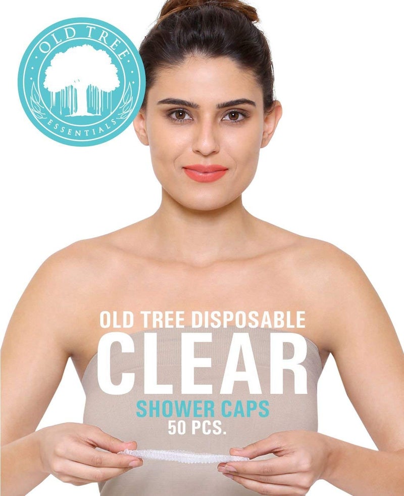 Old Tree غطاء دش شجرة قديمة (عبوة من 50) أغطية دش قابلة لإعادة الاستخدام ومقاومة للماء للنساء والرجال - غطاء استحمام عالي الجودة | حماية الشعر | مناسب للفنادق | السبا | صالون واستخدام الحمام المنزلي - Image 5