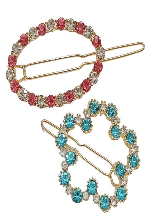 HOMEMATES 6 Pcs Hair Pin for Women rhinestone Crystal Hair Pins for Girls Women Hair Pin Hair Clip Fancy Jewellery Lock Pin Hair Accessories Multicolor - Image 4