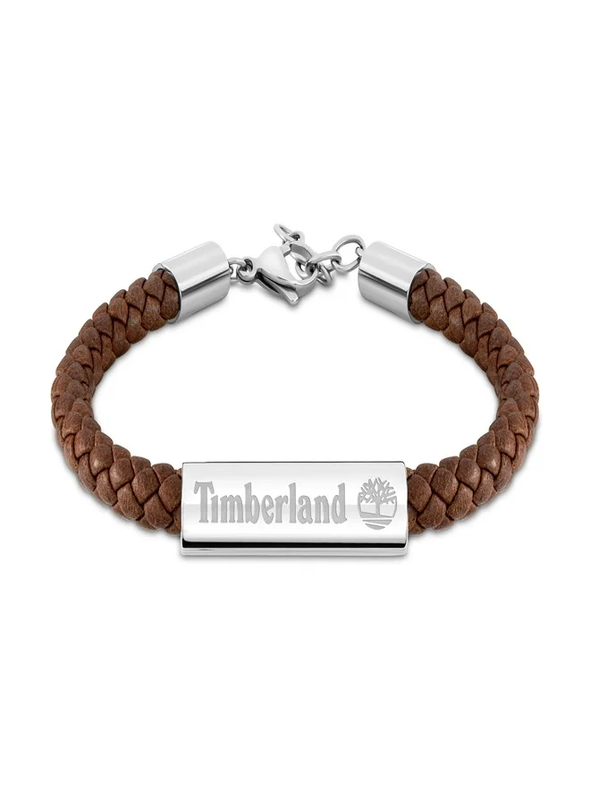 Timberland Timberland Baxter Lake Brown Leather Bracelet For Men With Lobster Claw-TDAGB0001802