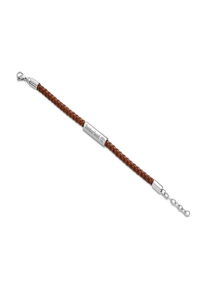 Timberland Timberland Baxter Lake Brown Leather Bracelet For Men With Lobster Claw-TDAGB0001802
