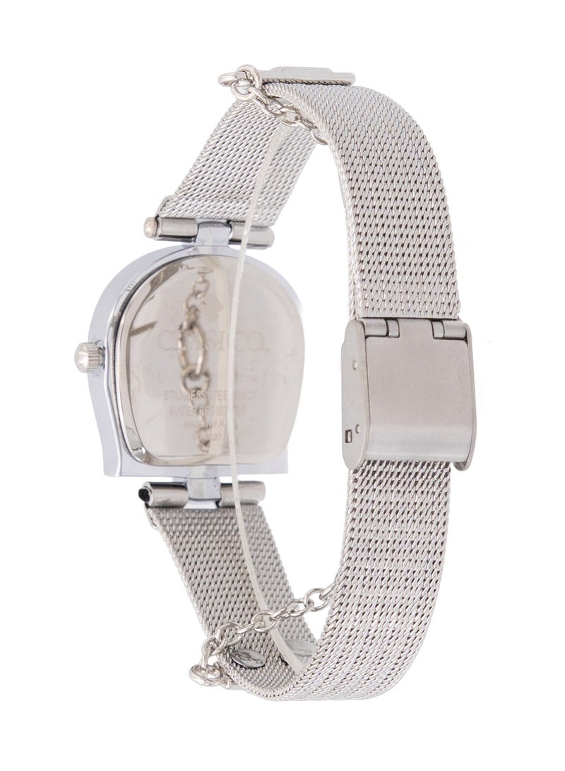 Clasico Amarielle Women Premium Designer Analog Watch 30mm – Silver Tone – Chain Strap - Image 4